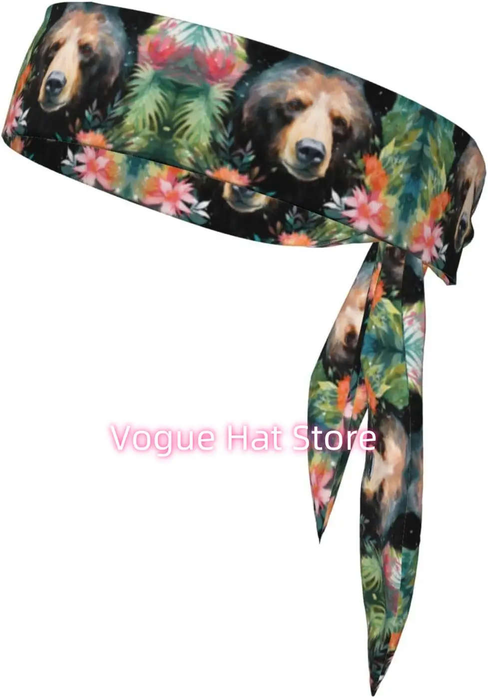 

Sports Head Tie - Comfortable and Stylish Headband for Exercise and Sports Activities Watercolor Bear Pattern