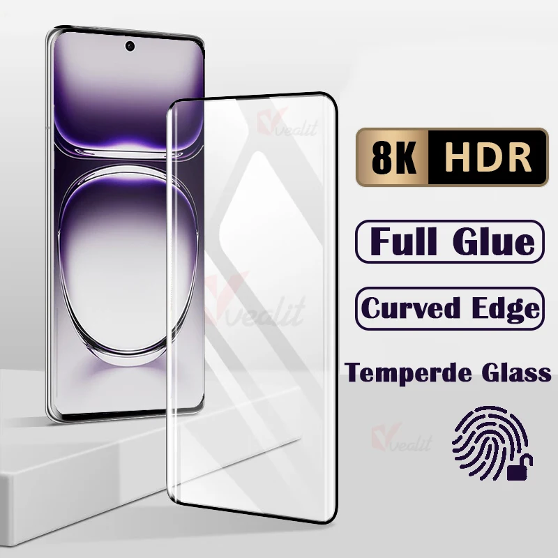 

3D Curved Tempered Glass For Oppo Reno 12 11 10 9 8T 5G Screen Protectors For Oppo A1 A2 F27 Pro Plus Full Glue Protective Film