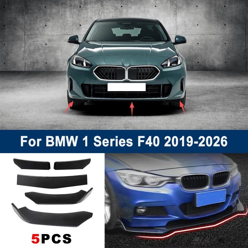 

Adjustable 5Pcs Sectional Front Spoiler Lip For BMW 1 Series F40 2019-2026 Front Bumper Splitter Car Exterior Sport Body Kit
