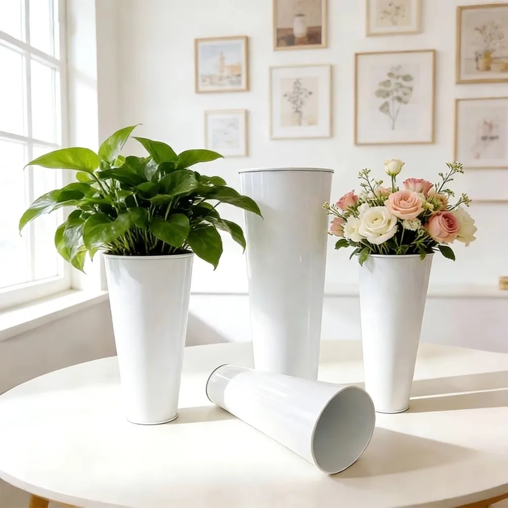 Waterproof Flower Bucket Galvanized Rust-Resistant Watergrass Cultivation Bucket Flower Coating Flower Arrangement Bucket