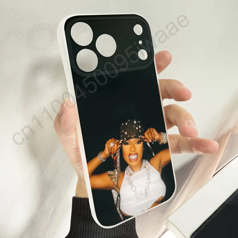 حافظة هاتف M-Megan Thee Stallion Rapper لهاتف iPhone 11,16,15,14,13,17,12,Plus,E,Air,Mini,Pro,Max Magnetic Magsafe غطاء ناعم