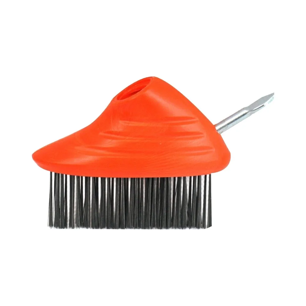 Long Handle Scrub Brush Set 3 In 1 Steel Wire Head For Outdoor Patio Deck Driveway Weeding Moss Grime Rust Stain Cleaning Tool