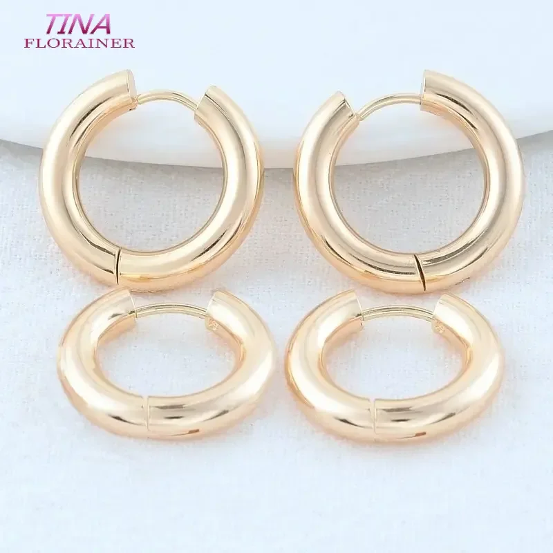 19MM 21MM 22.5MM 24MM 14K Gold Color Steel Round Earrings Hoops High Quality Jewelry Making Supplies Diy Findings Accessories