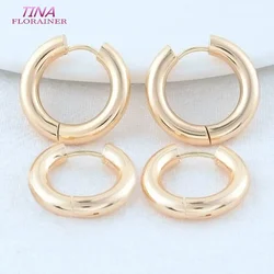 19MM 21MM 22.5MM 24MM 14K Gold Color Steel Round Earrings Hoops High Quality Jewelry Making Supplies Diy Findings Accessories