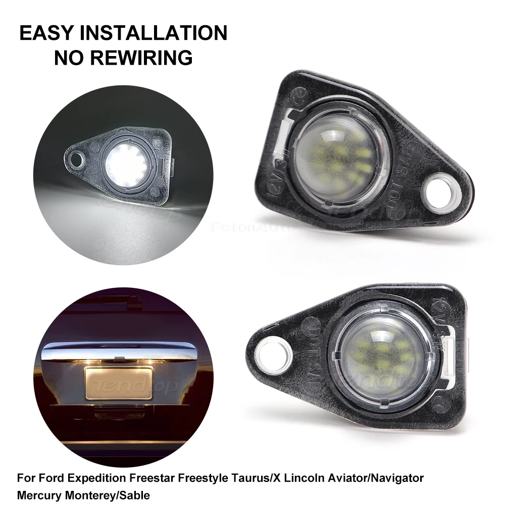 

LED Tag Lamp License Plate Light for Ford Expedition Freestar Freestyle aurus Lincoln Navigator Lincoln Aviator ﻿