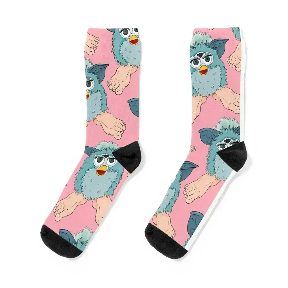 

Pink Furby Pattern Socks floor luxe winter Children's Socks For Men Women's crazy Children's Christmas anime Socks Ladies Men's