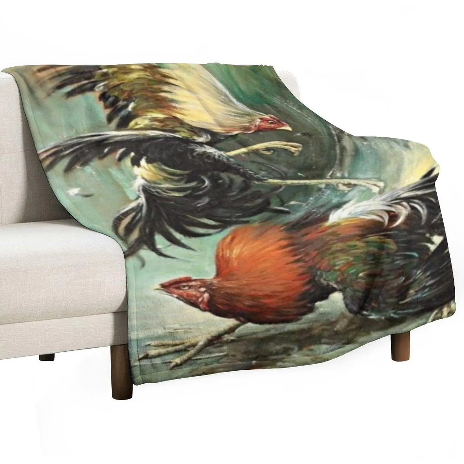 

Pelea de gallos, Rooster fight, cock fight Throw Blanket Tourist Flannel Nap Luxury Brand Blankets