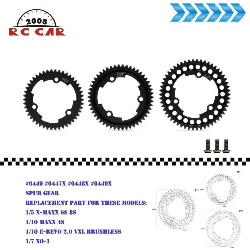 6449 6447X 6448X 6449X Mod Hard Steel Main Spur Gear for RC Cars Adults Traxxas XMAXX MAXX REVO 2.0 XO-1