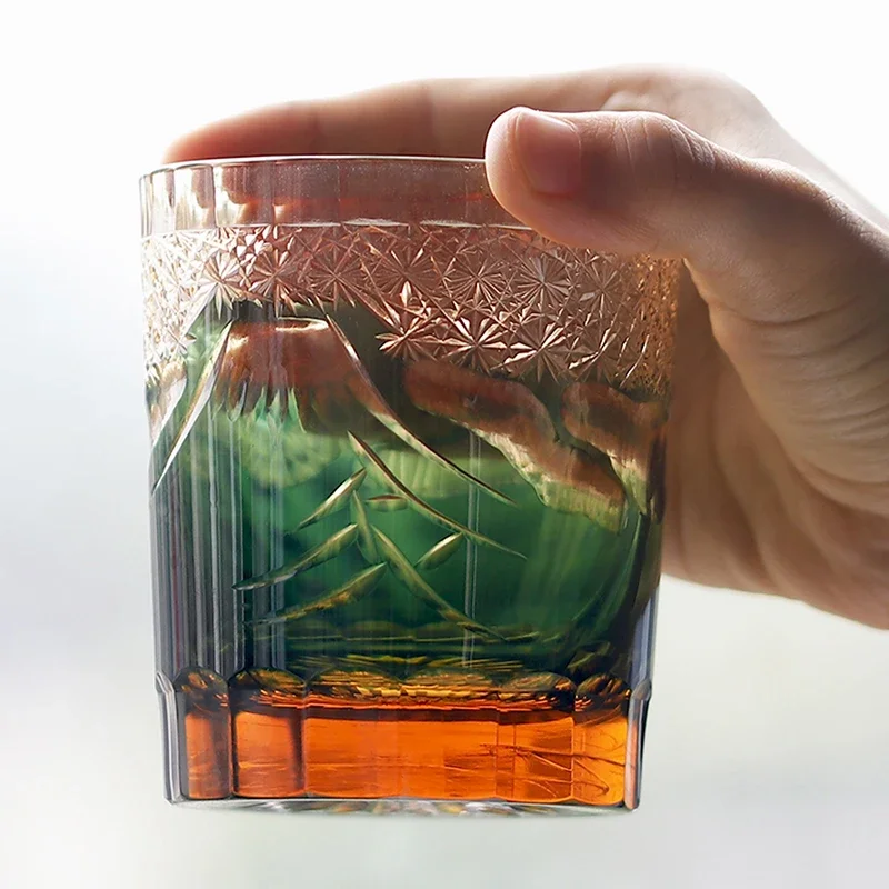 240ml-hand-cut-mount-fuji-edo-kiriko-rocks-whiskey-glasses-japanese-style-amber-colored-tumbler-for-spirits-and-beverages