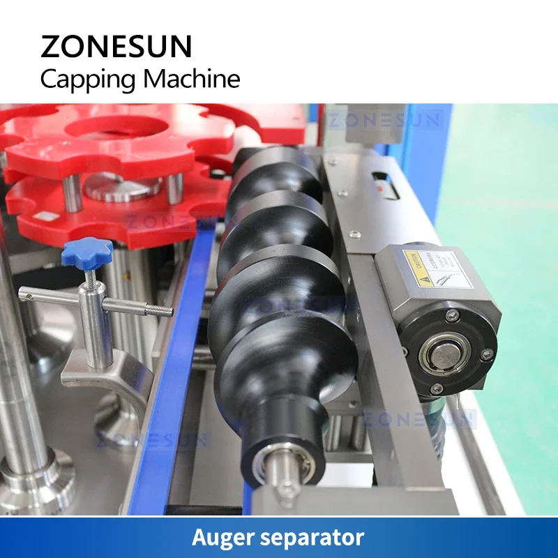 ZONESUN สกรูอัตโนมัติบนเครื่อง Capping ป้อมปืนโรตารี่ความเร็วสูง Star ล้อขวด Jars Unscrambler ZS-XGFX-6G
