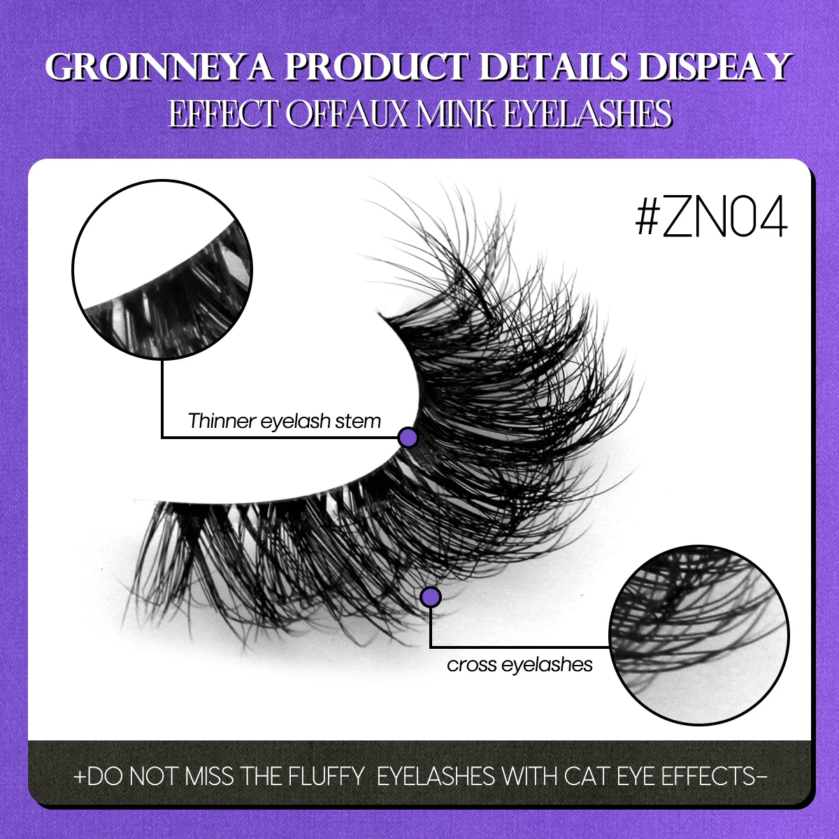 GROINNEYA Fluffy Eyelashes 5/10 Pairs Natural False Eyelashes Long Makeup Reusable 3D Curl Lashes Extension Eyelashes for Beauty