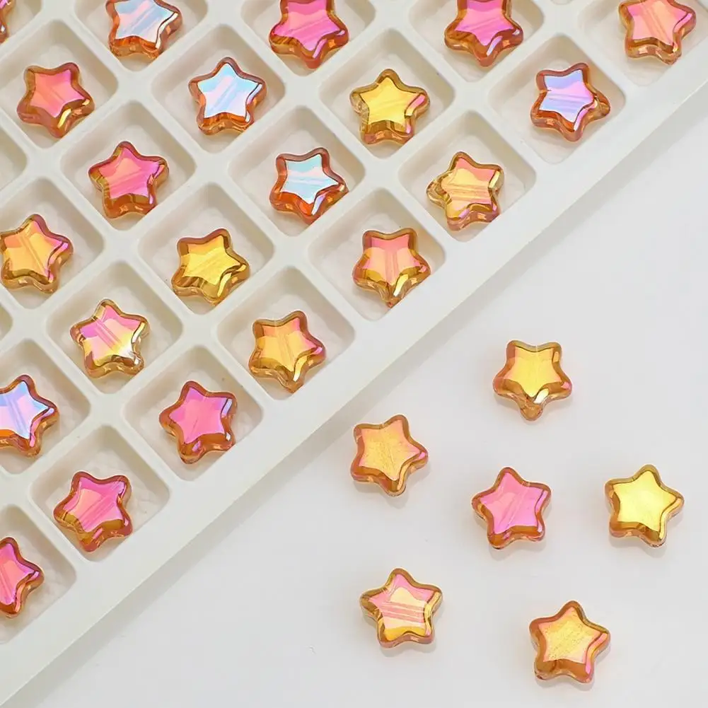 Star-shaped Glass Beads for Jewelry Making Colorful Glass Star Beads Versatile Diy Jewelry Making Crafts for Keychains