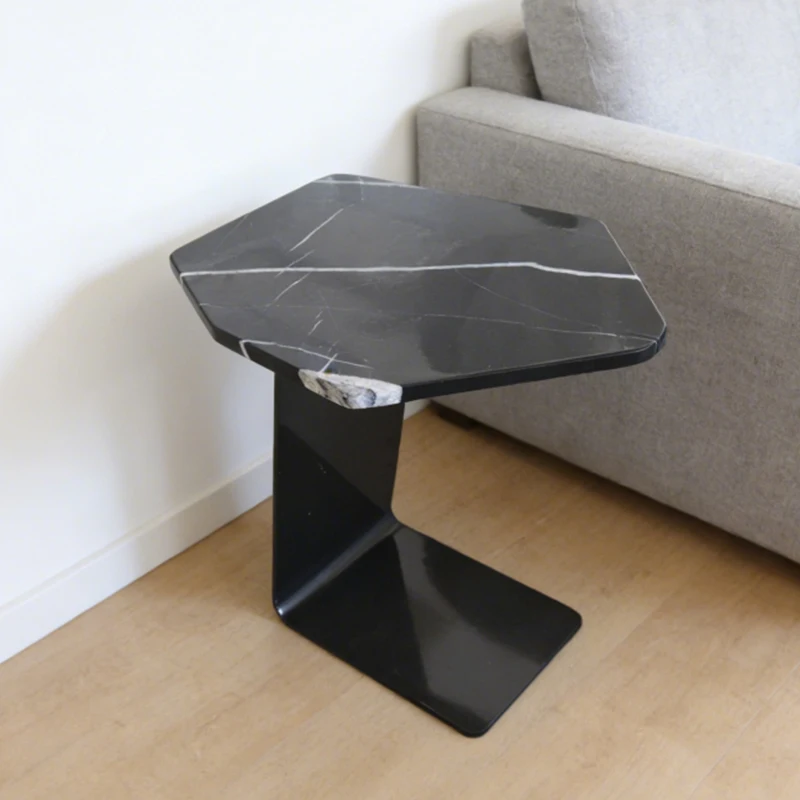 Modern Designer Marble Top Coffee Table Set with Metal Frame Home Living Room Furniture for Hotels Villas Residences & Cafes