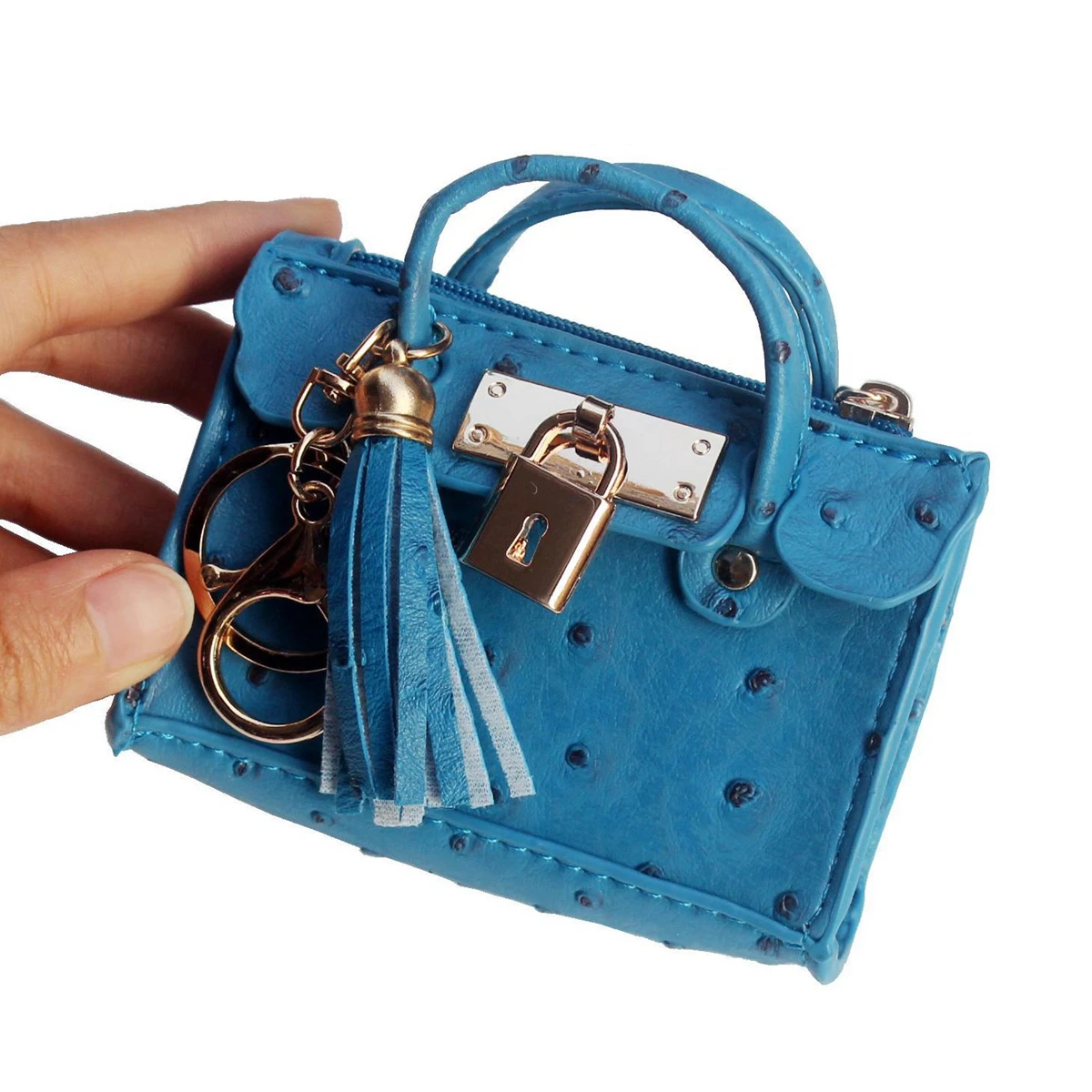 Fashion tassel hand-held coin purse keychain bag doll pendant