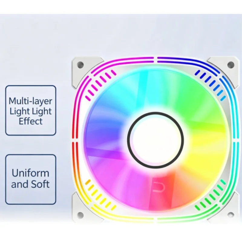 Polaris 2nd Gen 12cm ARGB+PWM RGB Temperature Control Computer Desktop Case Fan High Airflow Silent Operation