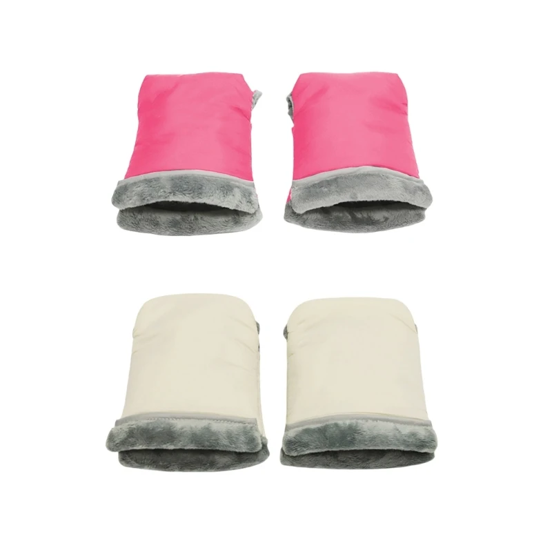 

Cosy Fleece Lined Strollers Gloves for Parents, Water Resistant and Windproof Baby Pram Cart Handmuffs Warm Mittens