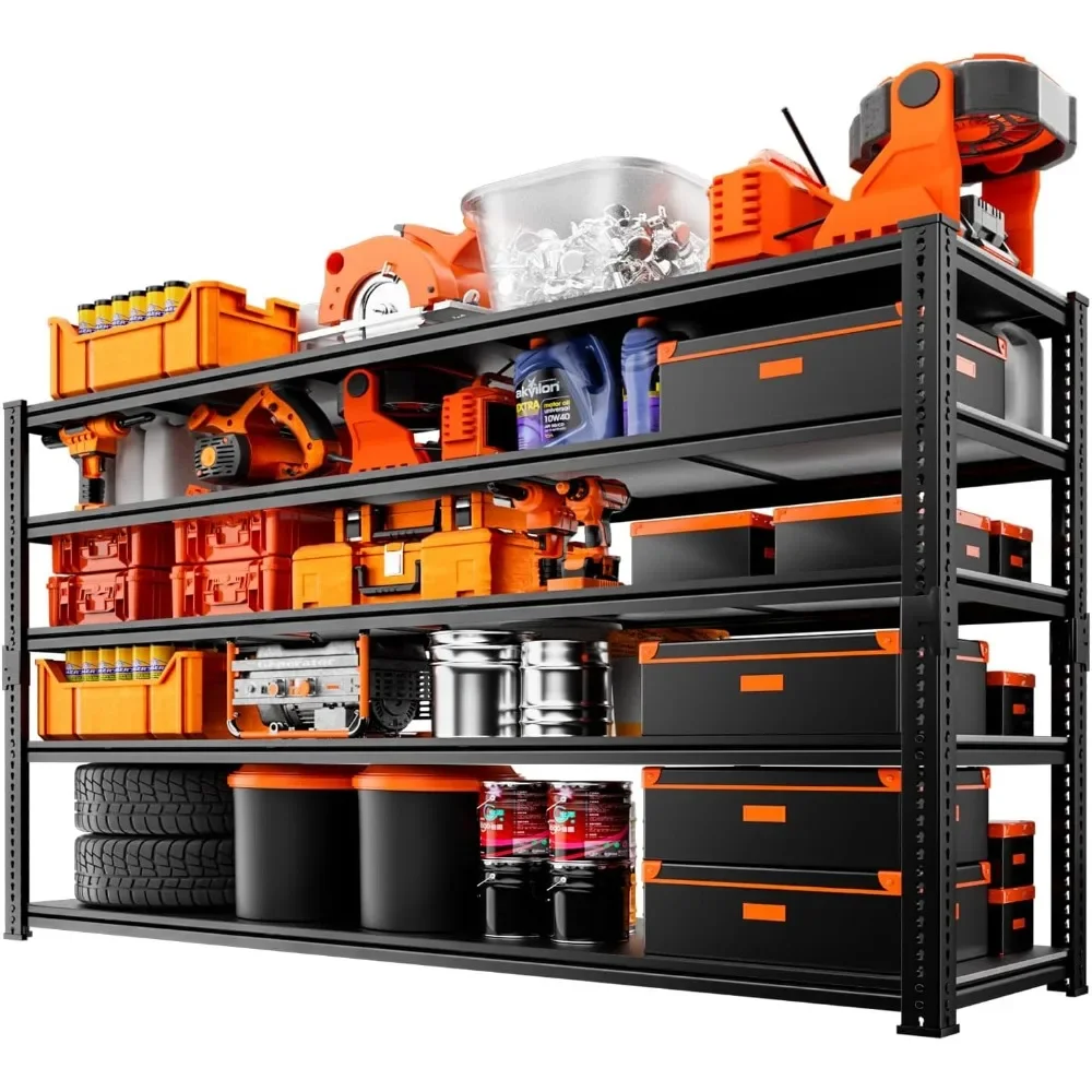 

Customizable Storage Shelves Heavy Duty, 60" L x 24" W x 78" H Garage Unit Loads 3700LBS, 5-tier Adjustable