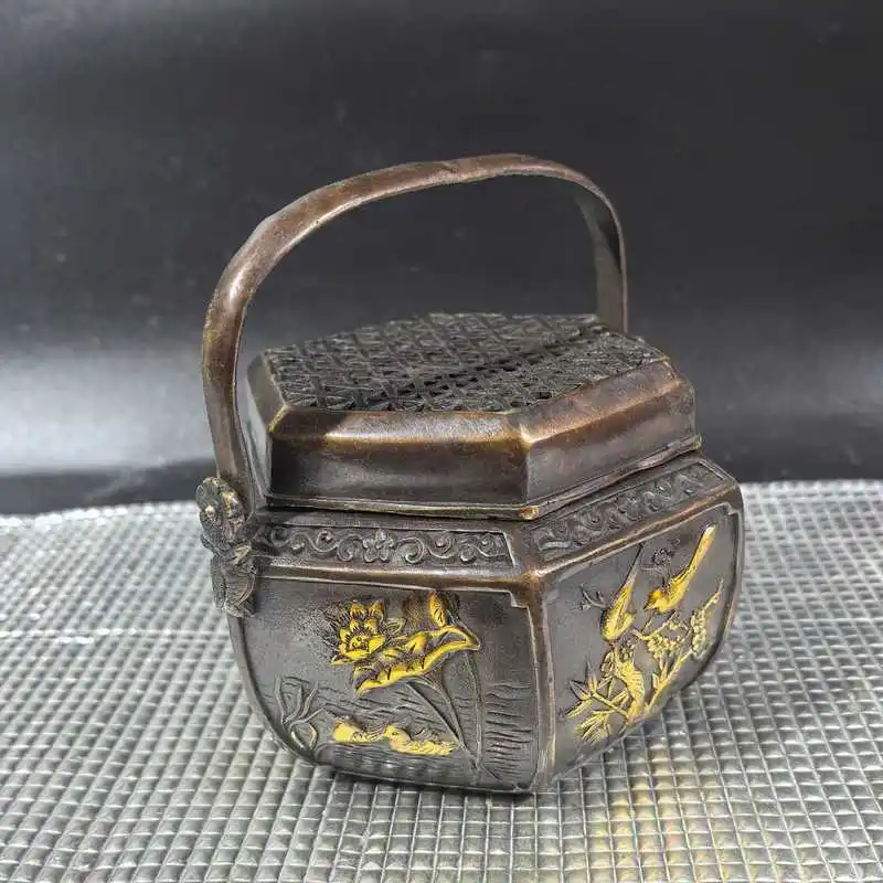 Bronze Collection,Hexagonal Hand Warmer Copperware Collection Home Decorative Artifacts and Ornaments