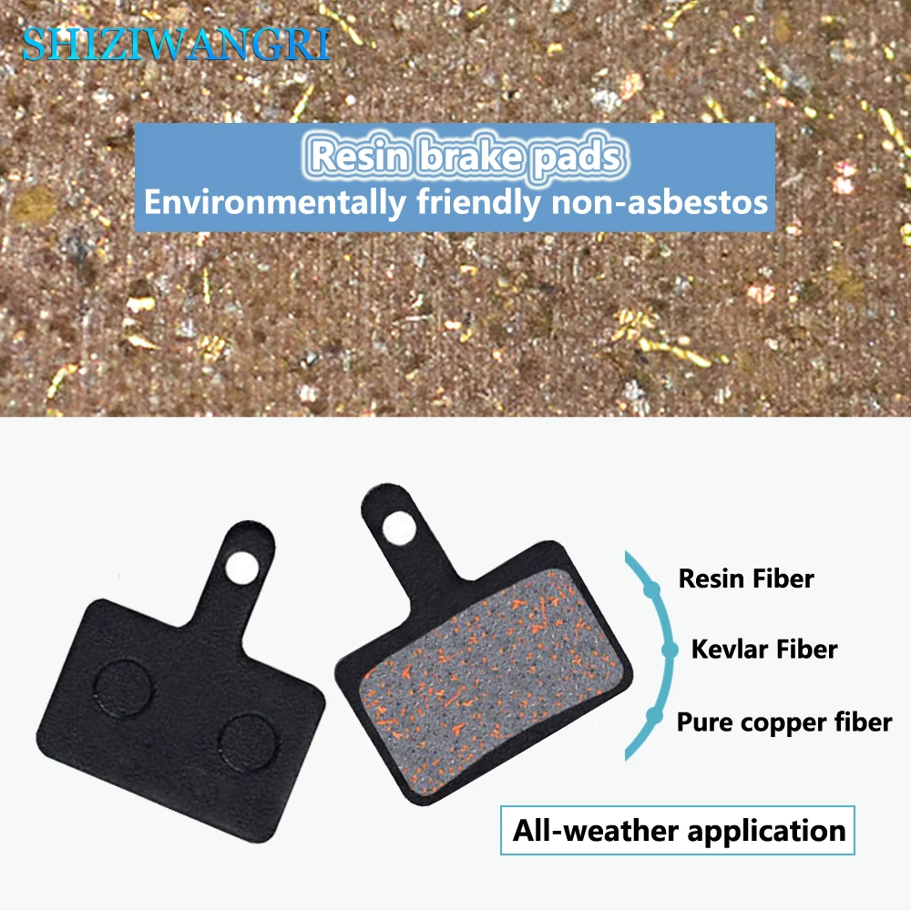 Bicycle Hydraulic Disc Brake Pad Resin Semi-Metallic Bike Pads Fit B01B B01E Heat Dissipation Road MTB Pads for SHIMANO