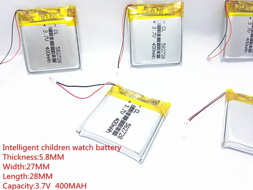 582728 3.7V 400mAh Rechargeable li-Polymer Li-ion Battery For Q50 G700S K92 G36 Y3 Children\'s smart watches mp3 582828 602828