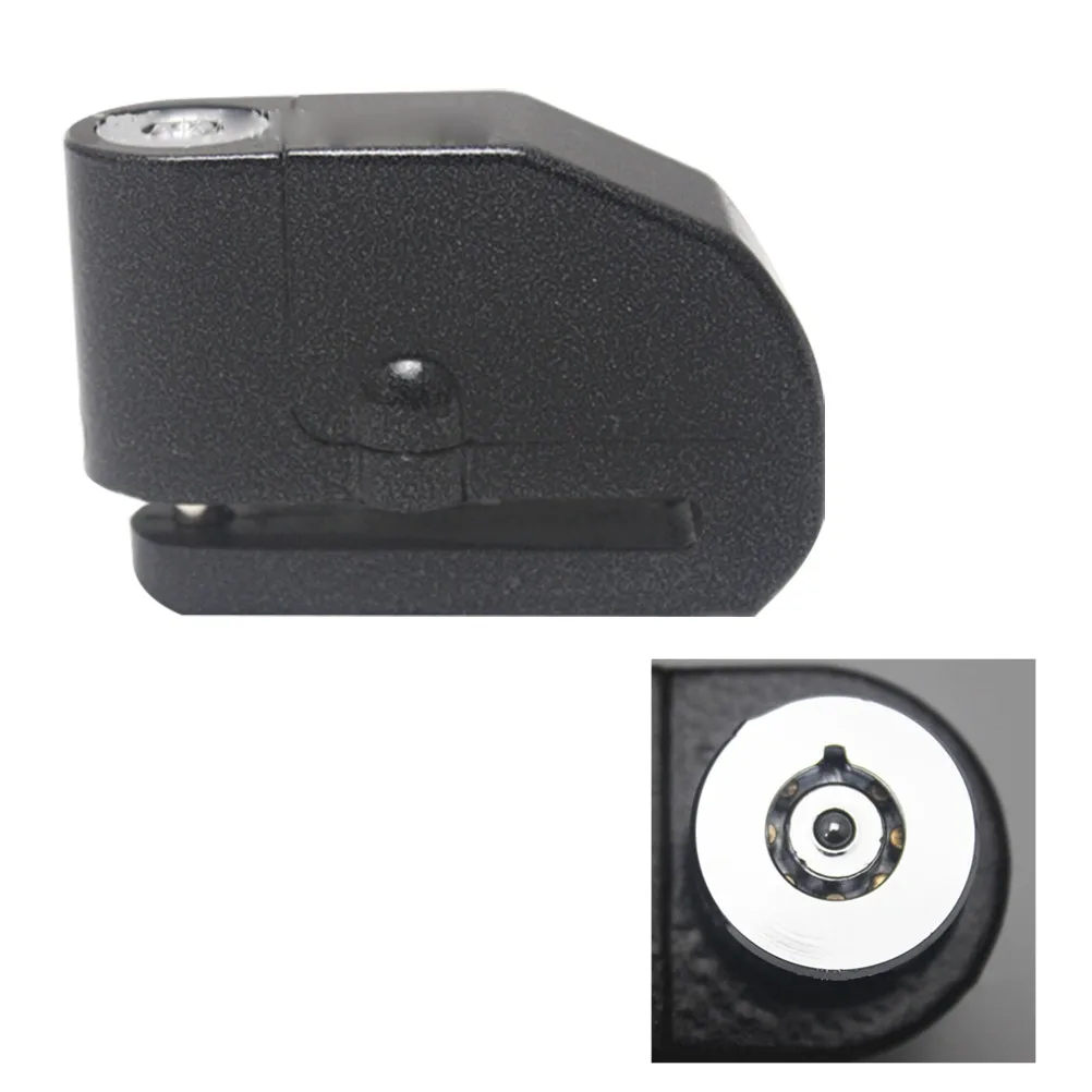 Disc Brake Lock Black Zinc Alloy Anti-Theft Motorcycle Motorbike Scooter Bike Security Vibration Warning 110Db Loud