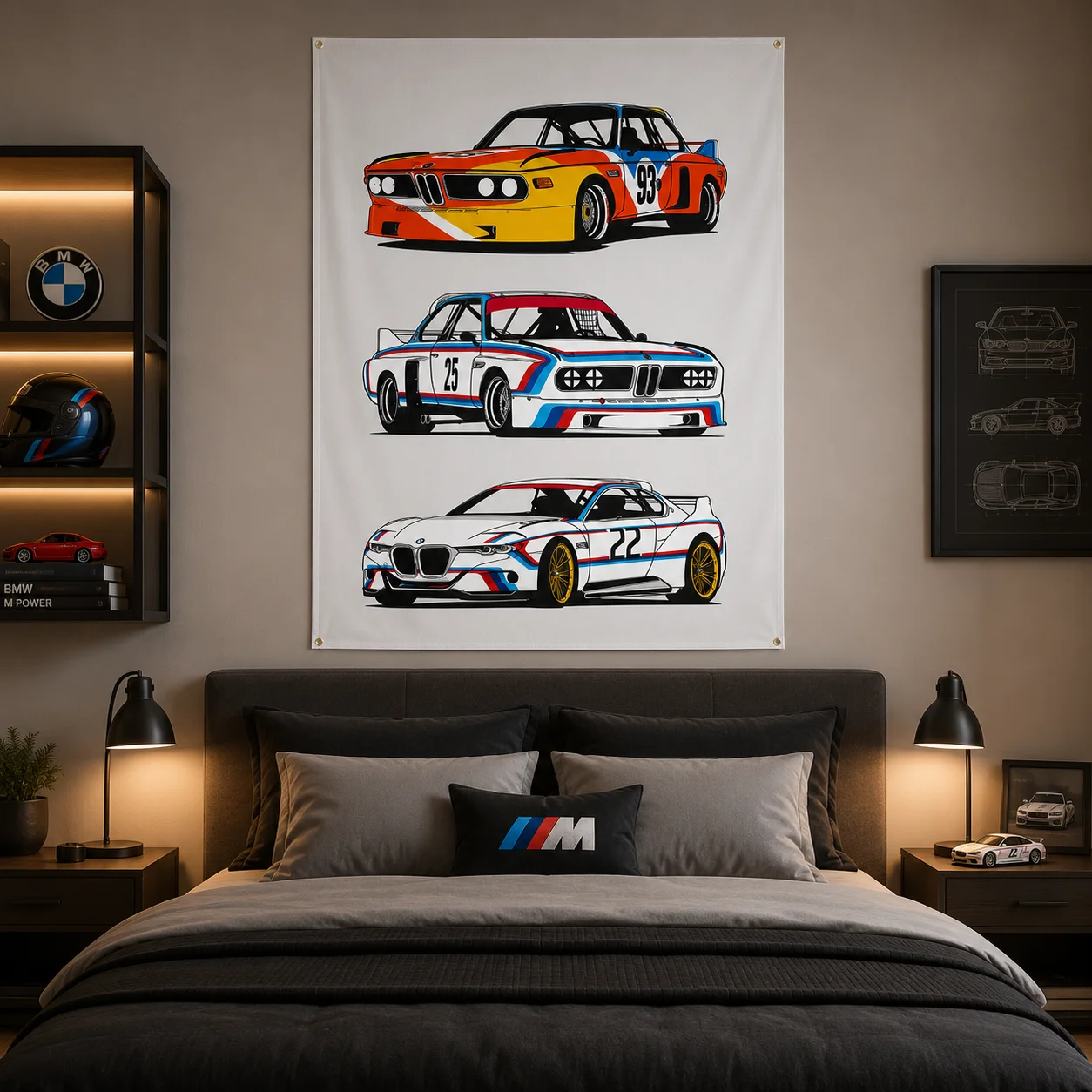 B Racing Car Flag Polyester Printed German Car Poster Banner For Decor Room Decor