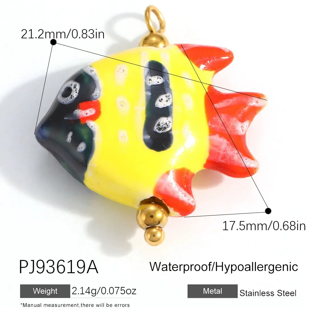 Premium DIY Pendant Colorful Ceramic Glass Smooth Fish Sea High Quality Drop Necklace Pendant Jewelry Making Accessories