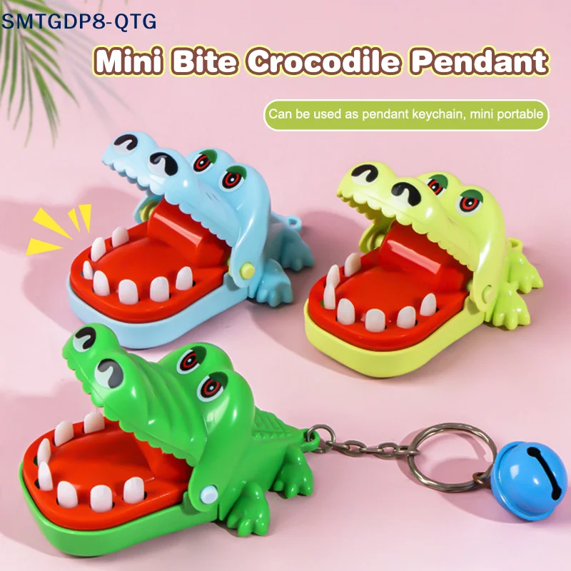 Crocodile Teeth Toys Keychain Children's Crocodile Fingers Reaction Training Dinosaurs Animal Pull Back Trick Game Family
