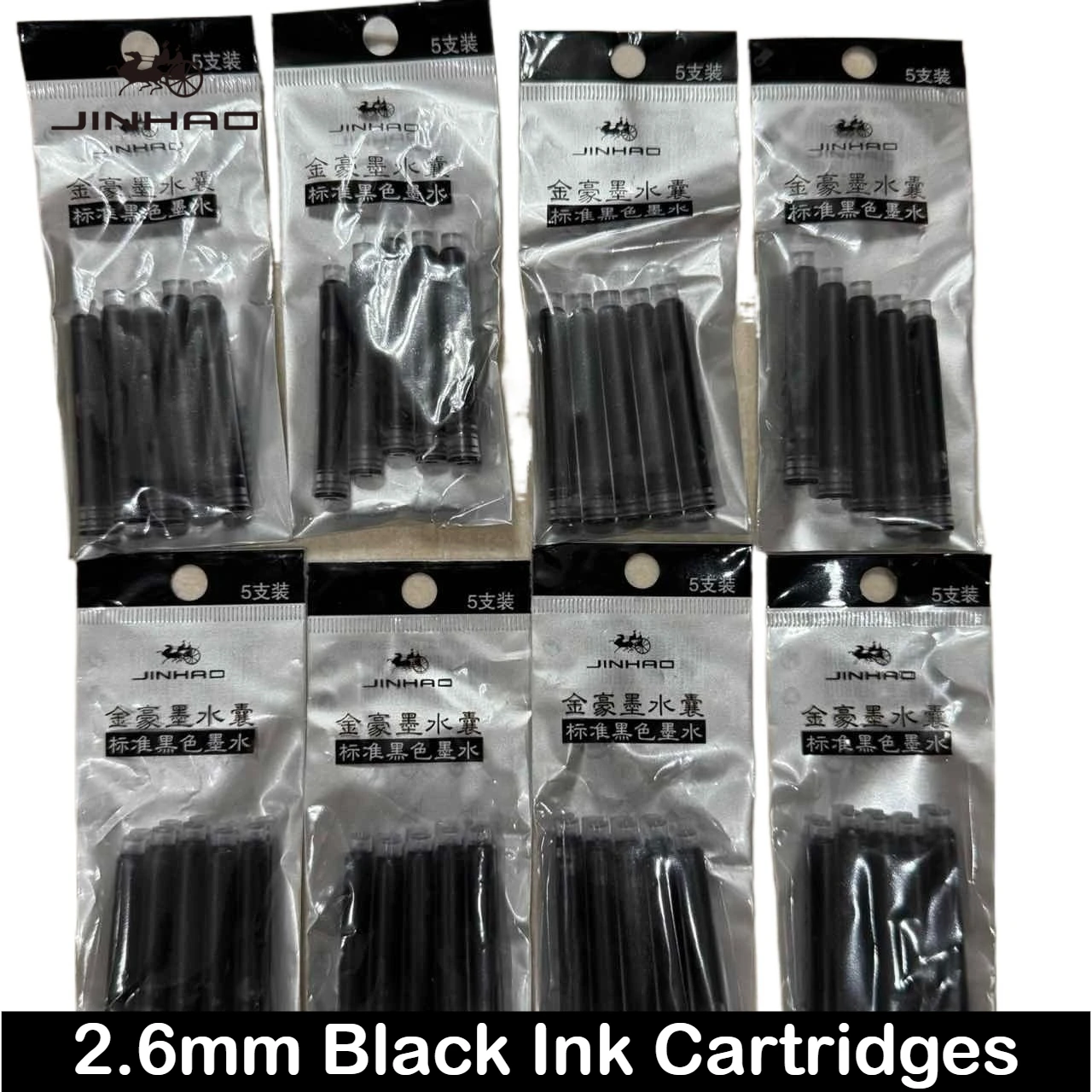 JINHAO 100/10/5 PCS Black 2.6mm Fountain Pen Ink Cartridge Refill Student Fountain Pen Ink Stationery Office School Supplies - view 6
