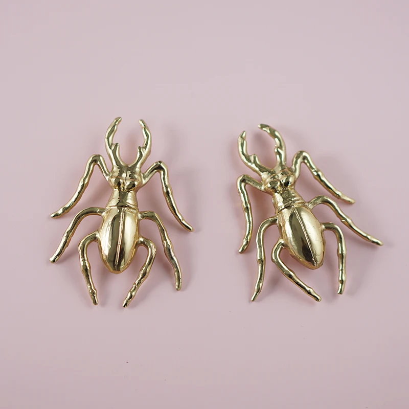 Brass Beetle Drawer Pulls Insect Cabinet Door Handles Unique Furniture Pulls Decorative Dresser Knobs Gold Animal Knobs Hardware
