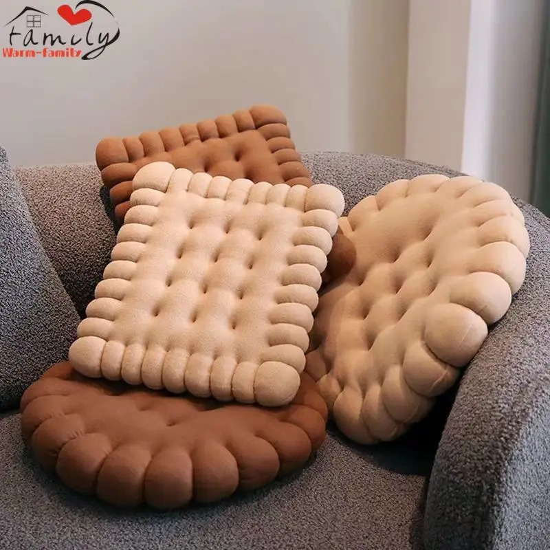 Japanese Cookie Cushion Bedroom Seat Cushion Tatami Thick Solid Plush Round Sofa Chair Non Slip Home Decor Seat Cute Student Pad