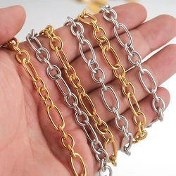 1 Meter Stainless Steel Chain Gold Plated PVD Necklace 3:1 Rolo Cable DIY Bracelet Jewelry Making Supplies Accessories Wholesale