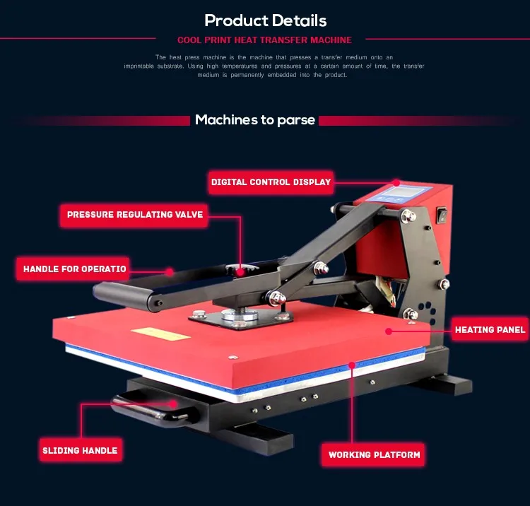 38*38cm Flatbed Sublimation Thermal Heat Transfer Printing Machine CE-2