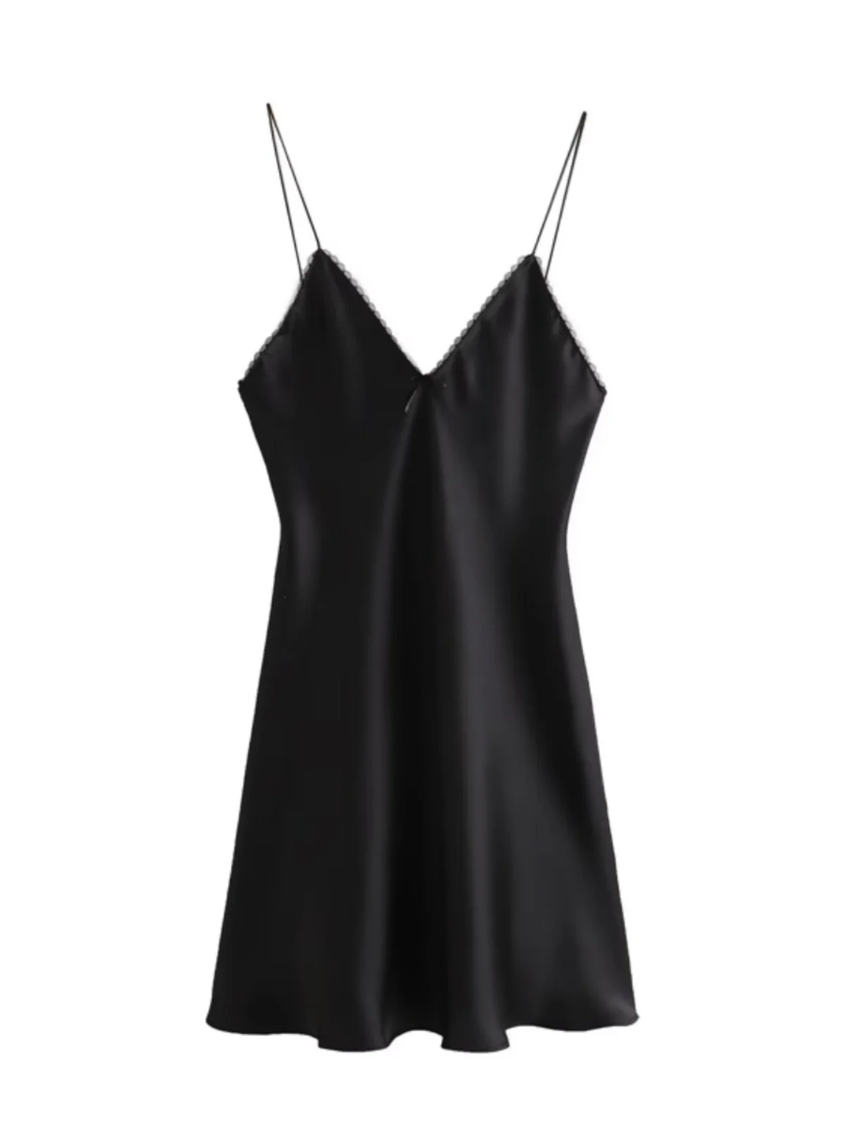 실크 새틴 짧은 드레스 여성용 신상 속옷 느낌 캐주얼 드레스 가을 겨울 시즌 민소매 가운