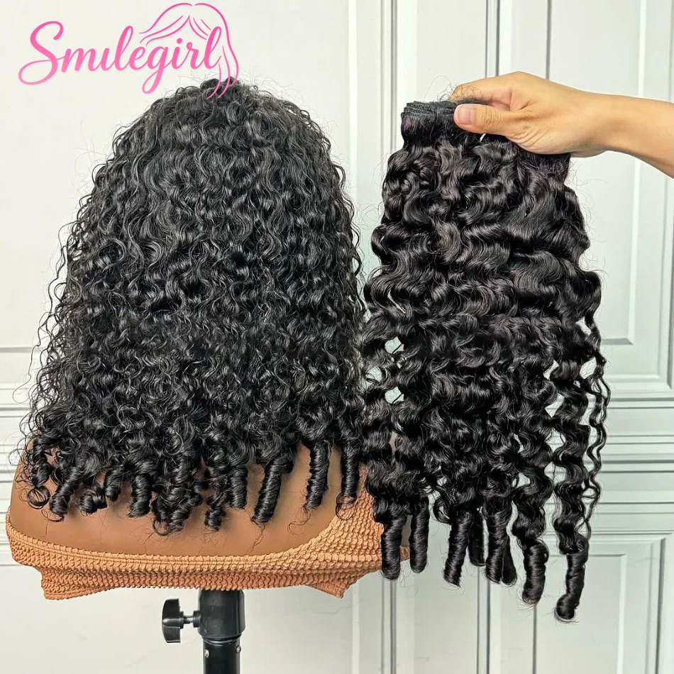 

Натуральные бирманские кудрявые волосы Double Weft, 28-30 дюймов, 3/4 пучка, необработанные, натуральные человеческие волосы для наращивания