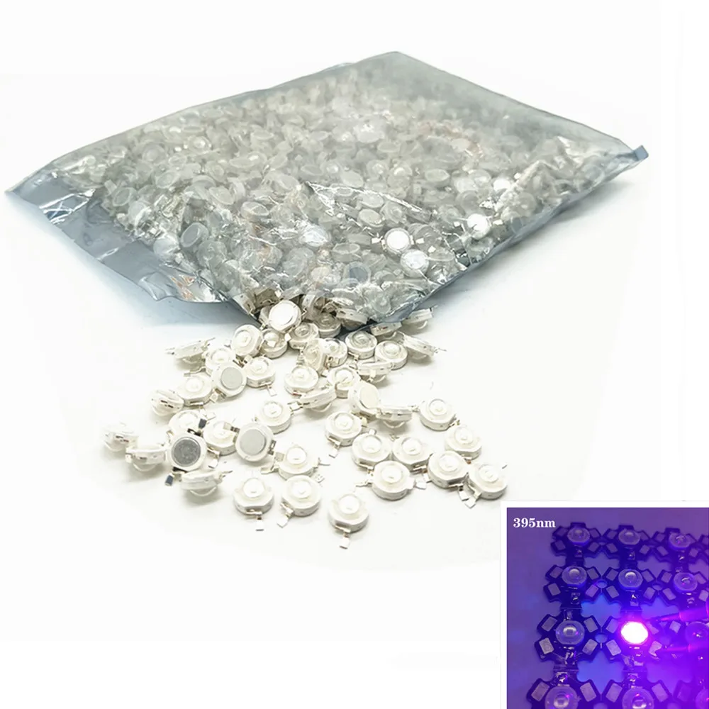 10pcs 3W High Power LED UV Light Chip 395-400nm Ultra Violet not pcb for DIY