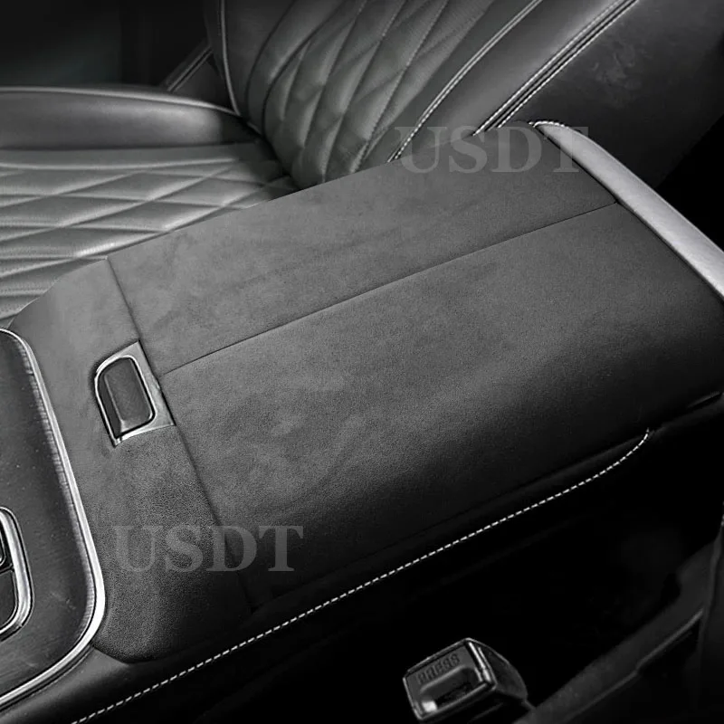 For GAC Trumpchi GS8 2022 2023 2024 TOP Suede Armrest Box Lid Sheath Shell Cover Central Control Gear Shift Panel