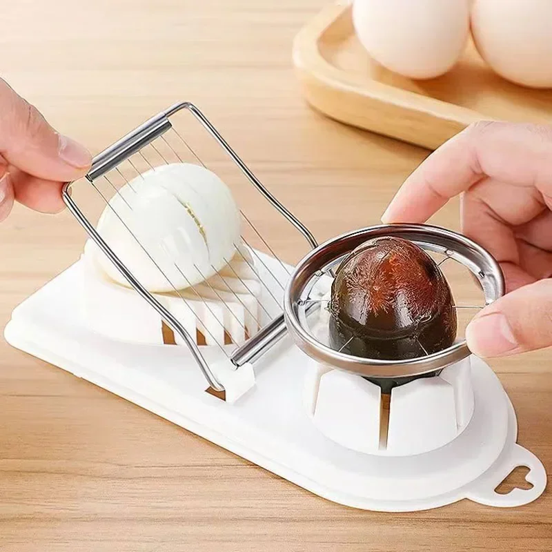 Two-in-one, Stainless Steel Egg Cutter, Multi-functional Dual-purpose Preserved Egg Splitter, Petal Slicer, Egg Cutting Artifact