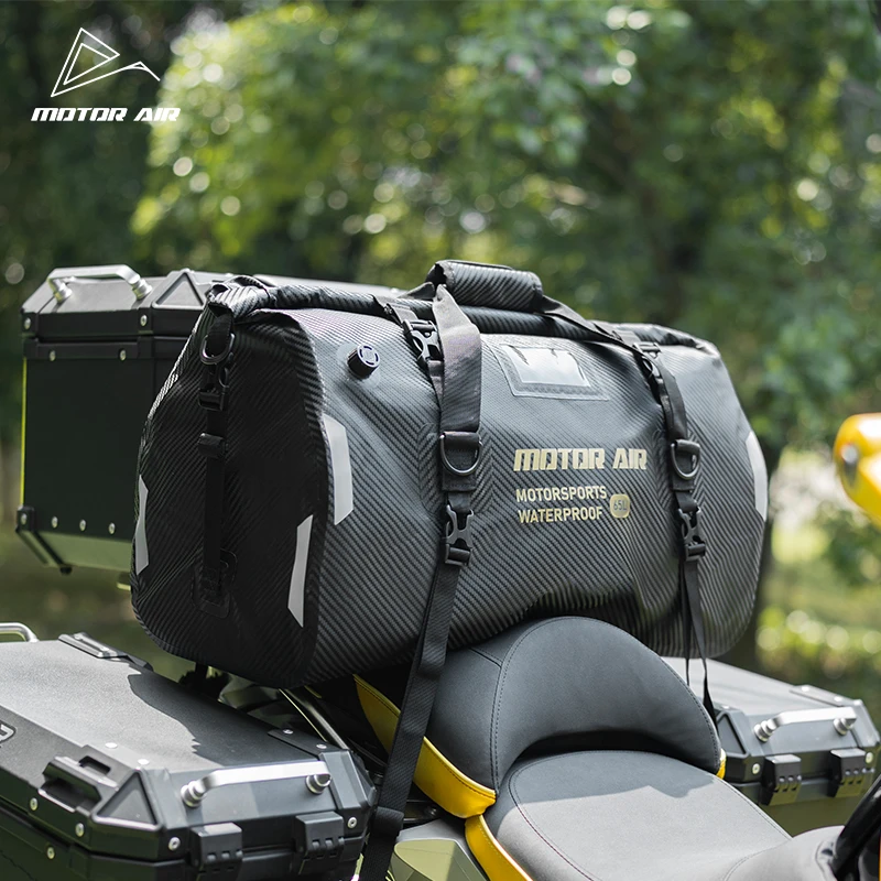 45L/65L Motorcycle Bag High-Capacity Multifunctional Outdoor Travel Gears Riding Storage Back Seat Package Waterproof Tail Bag