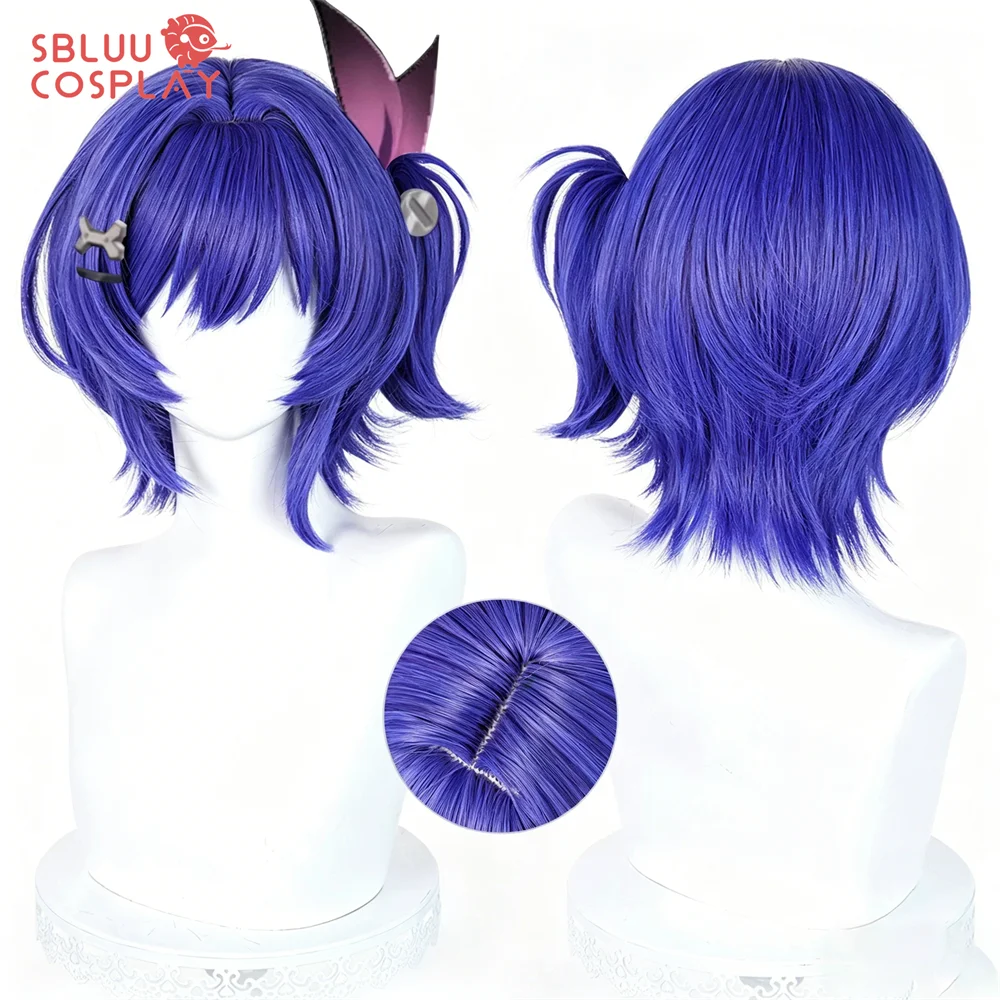 SBluuCosplay Peluca de Cosplay de Genshin Impact Prune, Mezcla de Colores, Resistente al Calor, Sintética, Accesorio de Halloween, Pelucas de Juego