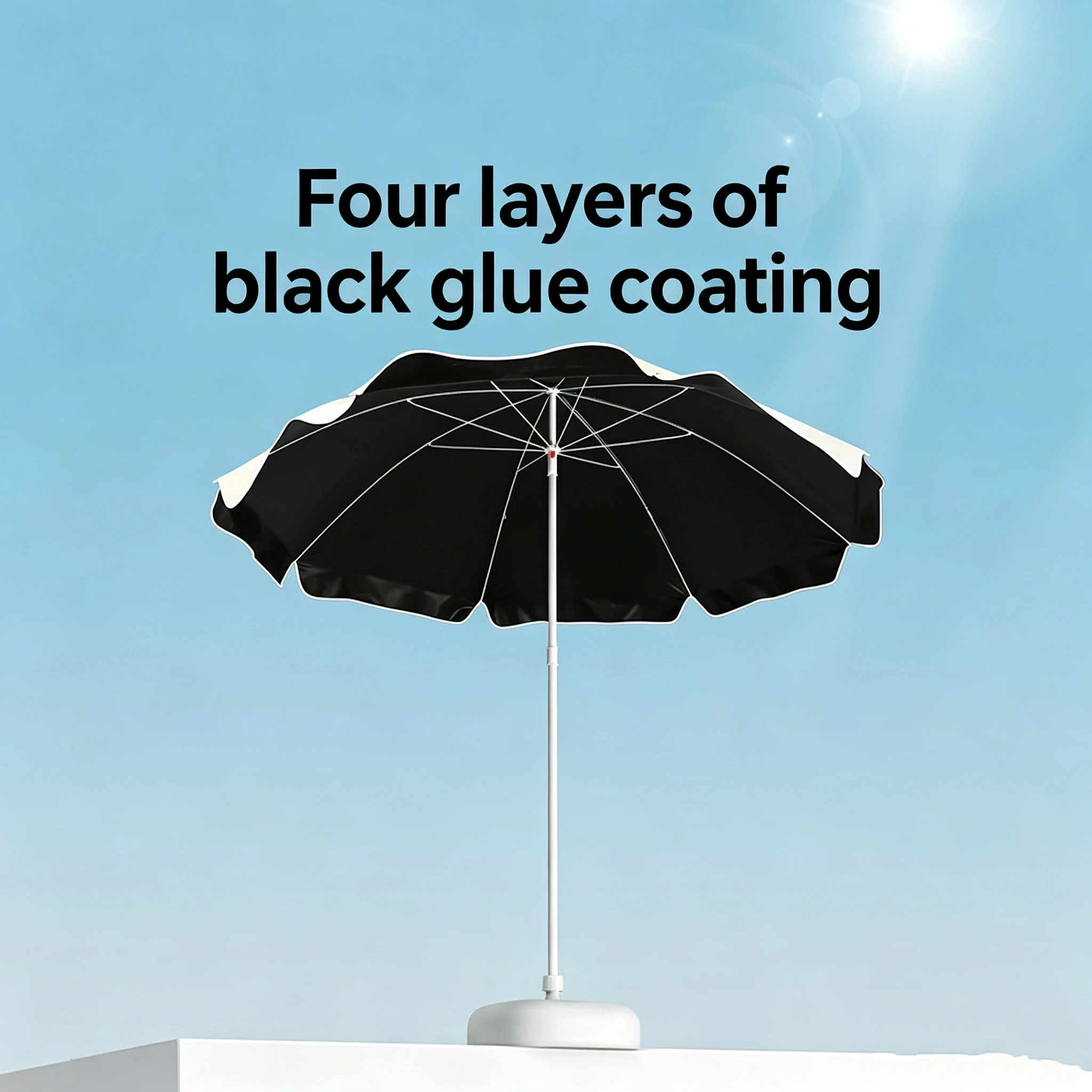 1 Piece/Camping Cart Umbrella, Garden Shade Umbrella, Outdoor Umbrella, Black Rubber-Coated Umbrella, lightweight Outdoor Umbrel