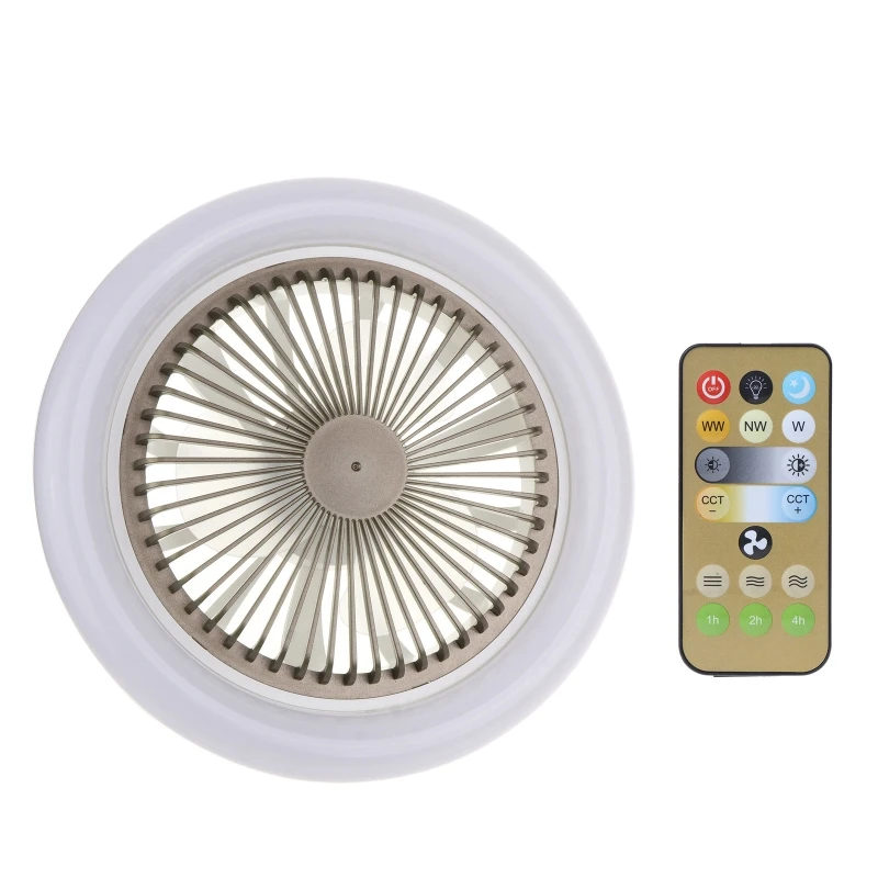 10.2 inches E27 30W AC86V‑265V Timer Ceiling Fan with Dimmable LED Light Lamp Remote Control for Living Room Bedroom Dropship