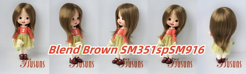 JD762 Natural curls Mid long doll wigs that can be tilted and self trimmed with bangs Full sizes Doll Accessories