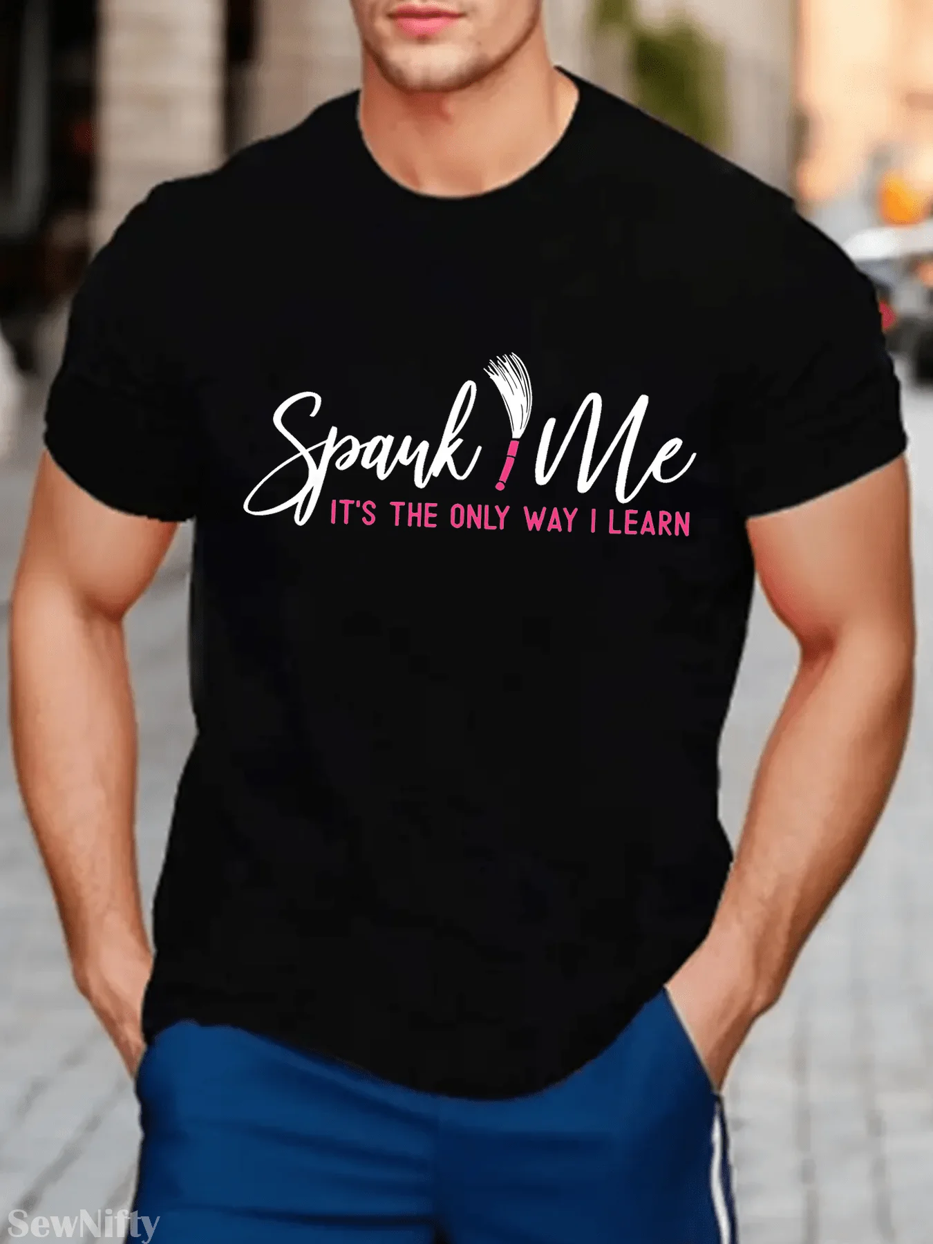

Men's "Funny Spank Me" T-Shirt - Black Sarcastic, Casual Streetwear Tee