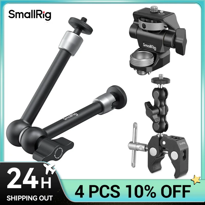 SmallRig DSLR Camera Adjustable Camera Monitor Holder Swivel and Tilt Adjustable Monitor Mount with ARRI-Style Mount 2903