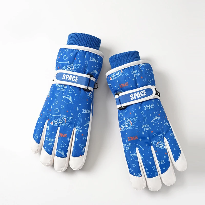 قفازات أطفال بوي فتاة الشتاء الصوف بطانة مقاوم للماء ملحق دافئ للتزلج الرياضة في الهواء الطلق ركوب الدراجات #2