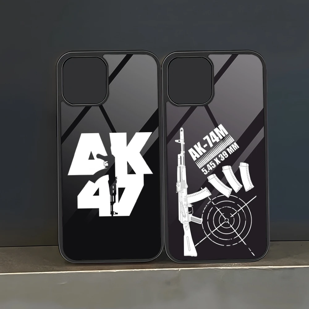 War Ak 47 Phone Case PC+TPU For Iphone 14 Pro Max 15 16 13 11 12 Mini 8 7 Plus X Xs XR Luxury Back Cover