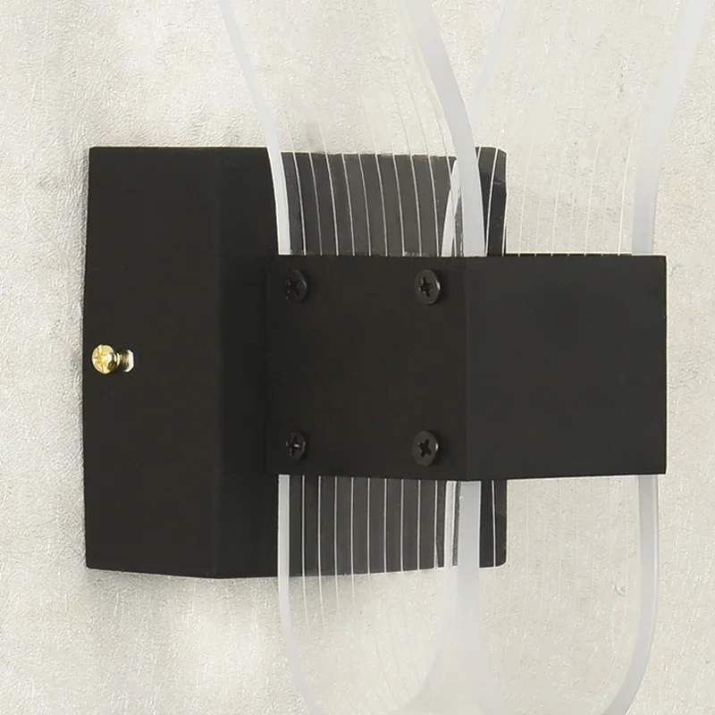 مصباح الجدار الحديثة الأسود شفافة الاكريليك عاكس الضوء غرفة المعيشة التلفزيون حائط الخلفية مصباح غرفة نوم الممر السرير مصابيح LED