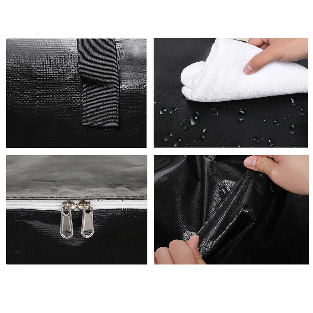 1/3 قطعة 87L أكياس متحركة شديدة التحمل مع سحاب مقبض مقوى كبير كبير حمل حقيبة التخزين السفر صندوق تخزين متين المنظم #3