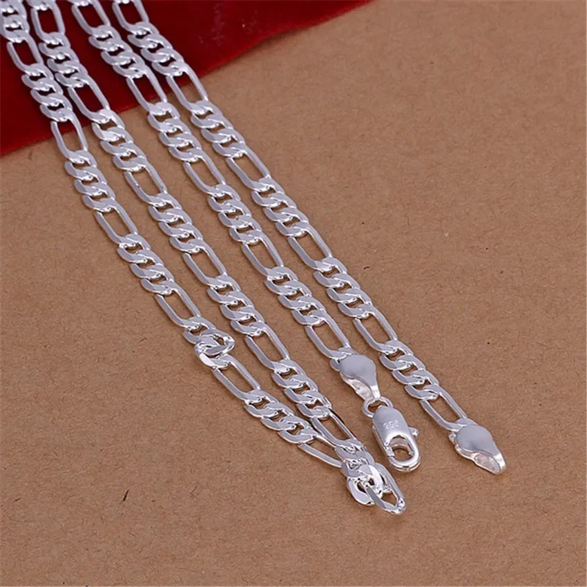 Popular Beautiful Fashion Elegant Silver Color Charm 4MM WOMEN LADY Nice Chain Hot Necklace Jewelry